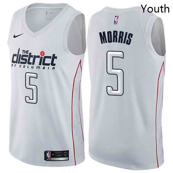 Youth Nike Washington Wizards 5 Markieff Morris Swingman White NBA Jersey City Edition